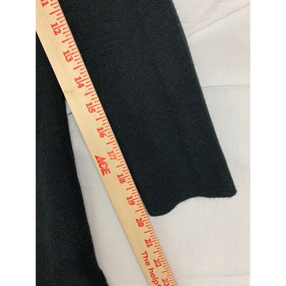 Ava Open Front Chevron Cardigan Sweater Black Tan S - Picture 9 of 10